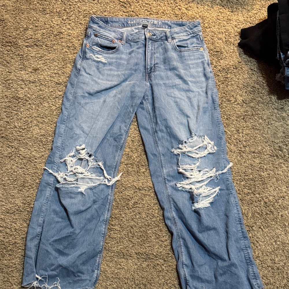 Distressed Light Blue Jeans